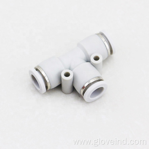 T Type 3 Way Pneumatic Pipe Quick Fittings